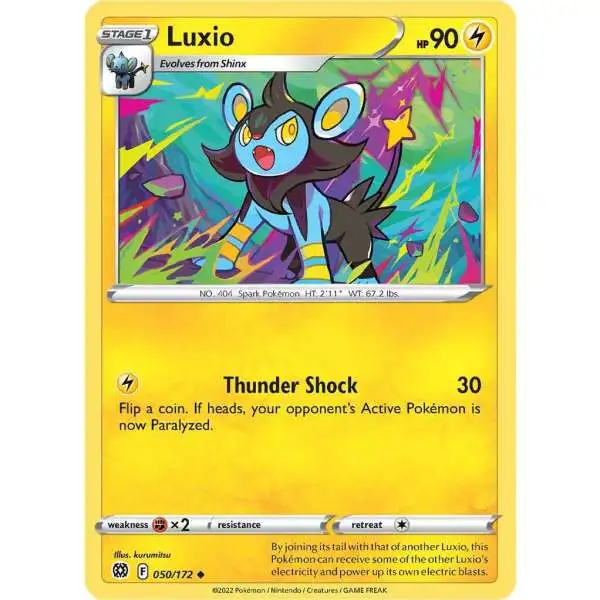 Pokemon Trading Card Game Sword & Shield Brilliant Stars Uncommon Luxio #50 [Reverse Holo]