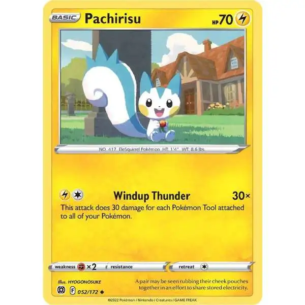 Pokemon Trading Card Game Sword & Shield Brilliant Stars Uncommon Pachirisu #52 [Reverse Holo]