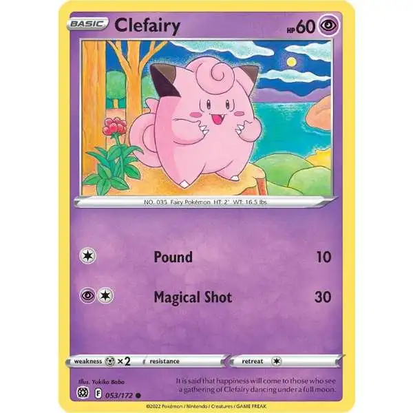 Pokemon Trading Card Game Sword & Shield Brilliant Stars Common Clefairy #53 [Reverse Holo]