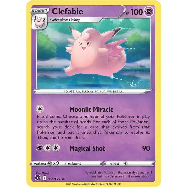Pokemon Trading Card Game Sword & Shield Brilliant Stars Rare Clefable #54 [Reverse Holo]