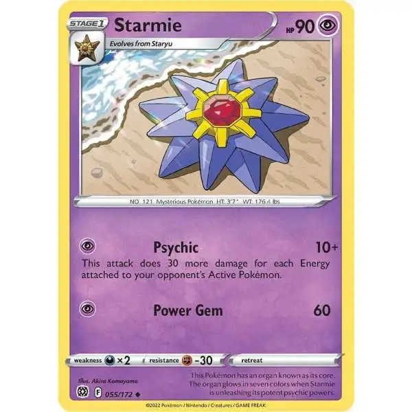 Pokemon Trading Card Game Sword & Shield Brilliant Stars Uncommon Starmie #55 [Reverse Holo]