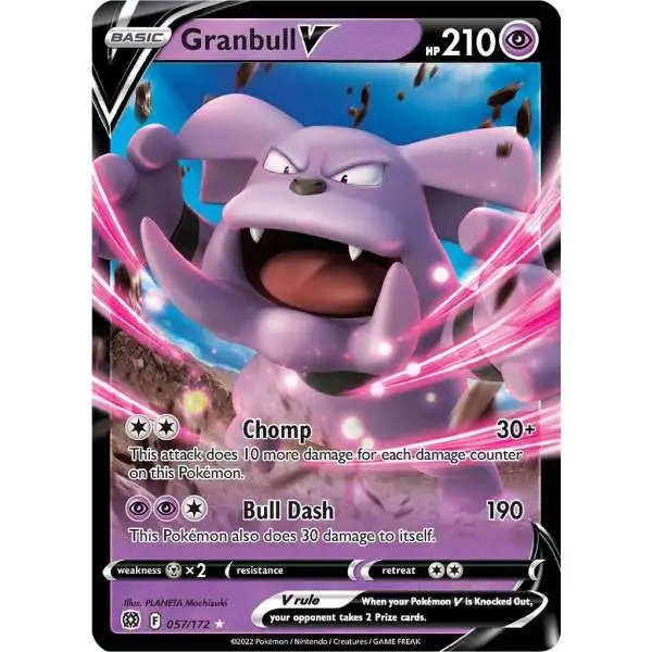 Pokemon Trading Card Game Sword & Shield Brilliant Stars Ultra Rare Granbull V #57