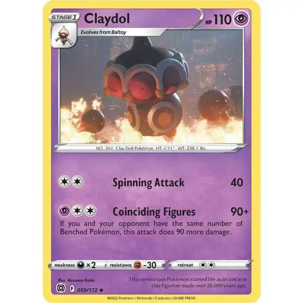 Pokemon Trading Card Game Sword & Shield Brilliant Stars Uncommon Claydol #59 [Reverse Holo]
