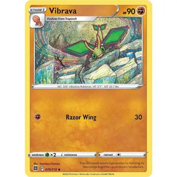 Pokemon Trading Card Game Sword & Shield Brilliant Stars Uncommon Vibrava #75