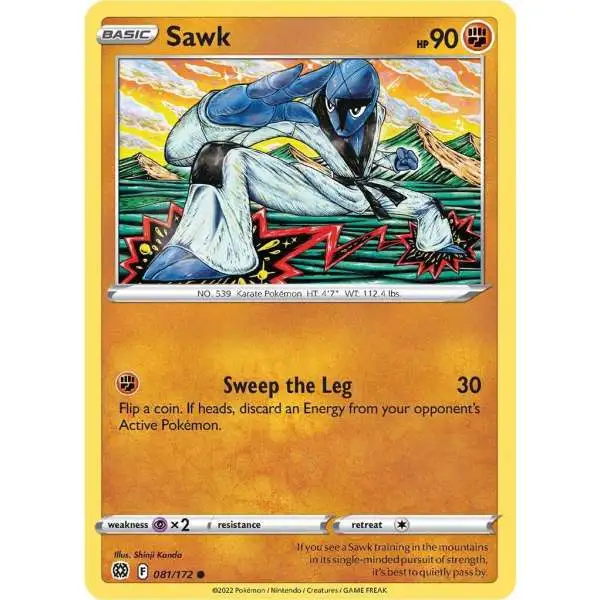 Pokemon Trading Card Game Sword & Shield Brilliant Stars Common Sawk #81