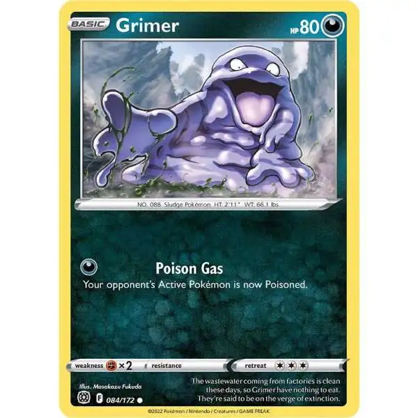 Pokemon Trading Card Game Sword & Shield Brilliant Stars Common Grimer #84