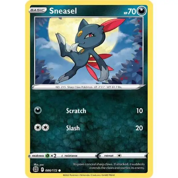 Pokemon Trading Card Game Sword & Shield Brilliant Stars Common Sneasel #86