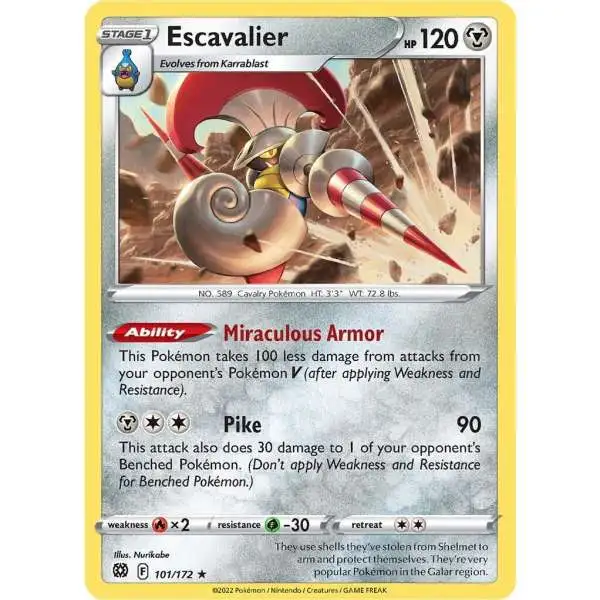 Pokemon Trading Card Game Sword & Shield Brilliant Stars Rare Escavalier #101