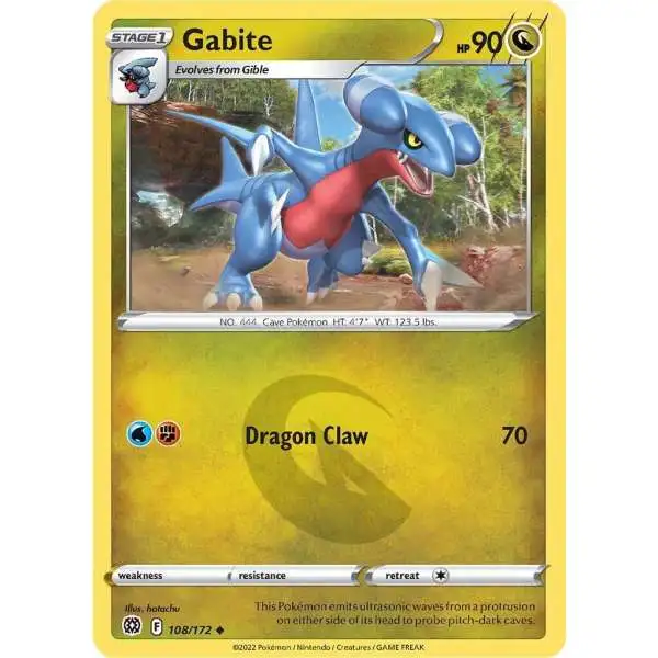 Pokemon Trading Card Game Sword & Shield Brilliant Stars Uncommon Gabite #108