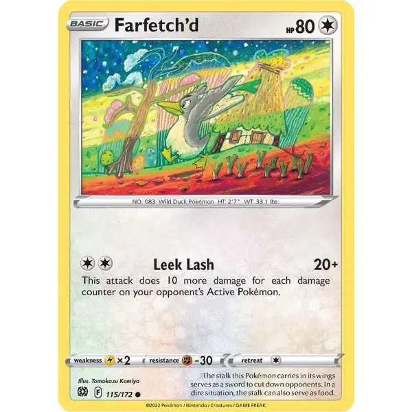 Pokemon Trading Card Game Sword & Shield Brilliant Stars Common Farfetch'd #115 [Reverse Holo]