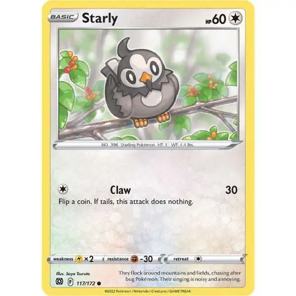 Pokemon Trading Card Game Sword & Shield Brilliant Stars Common Starly #117