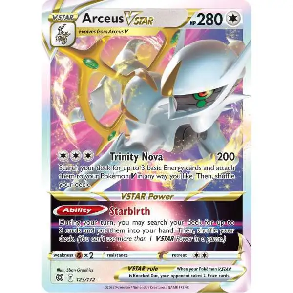 Pokemon Trading Card Game Sword & Shield Brilliant Stars Ultra Rare Arceus VSTAR #123