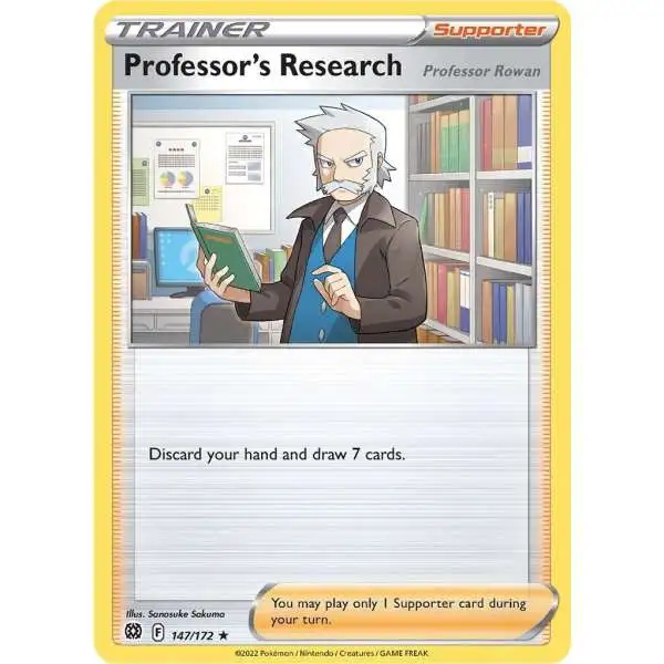 Pokemon Trading Card Game Sword & Shield Brilliant Stars Holo Rare Professor's Research #147 [Rowan]
