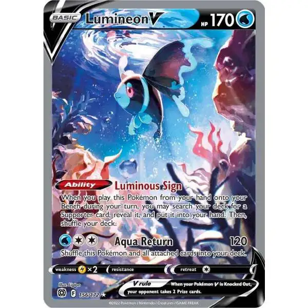 Pokemon Trading Card Game Sword & Shield Brilliant Stars Ultra Rare Lumineon V #156 [Alternate Full Art]