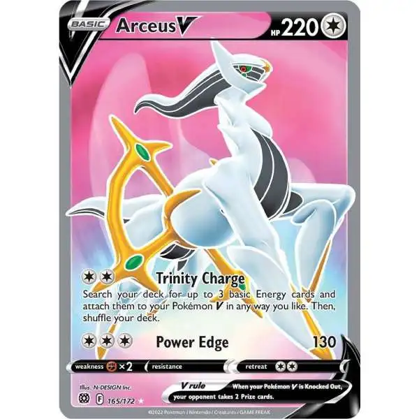 Pokemon Trading Card Game Sword & Shield Brilliant Stars Ultra Rare Arceus V #165 [Full Art]