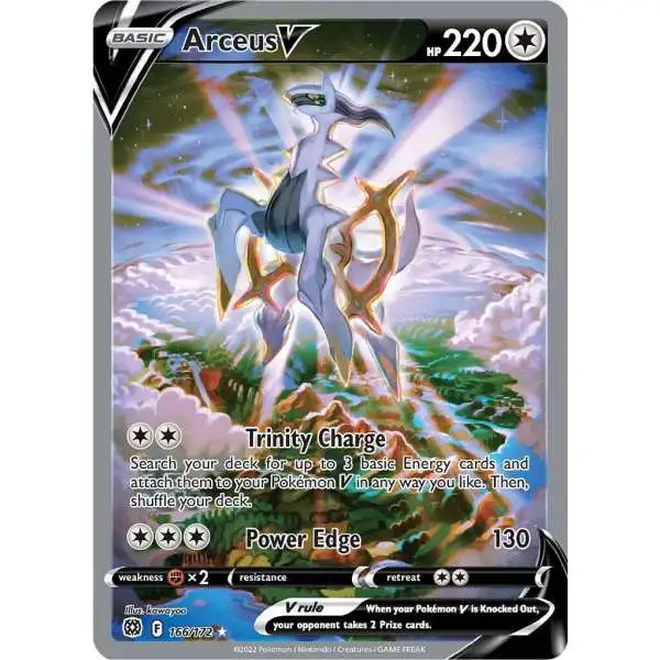 Pokemon Trading Card Game Sword & Shield Brilliant Stars Ultra Rare Arceus V #166 [Alternate Full Art] [Damage]