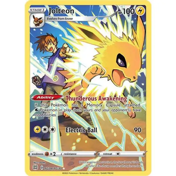 Pokemon Trading Card Game Sword & Shield Brilliant Stars Ultra Rare Jolteon TG04 [Trainer Gallery]