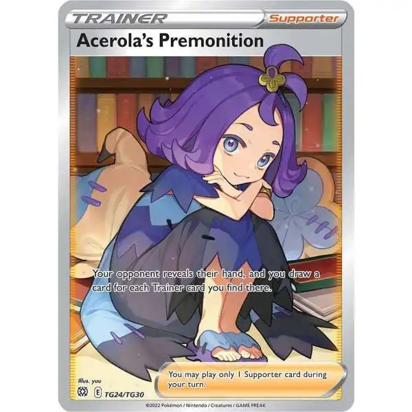 acerola pokemon card full art Acerola's Premonition - SWSH09: Brilliant Stars [REVERSE HOLO] 129/172 / Uncommon Card Type / HP / Stage Insane error card "NO Texture"