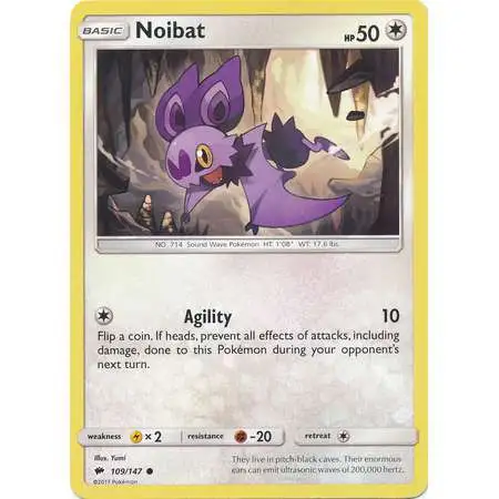 Pokemon Trading Card Game Sun & Moon Burning Shadows Common Noibat #109