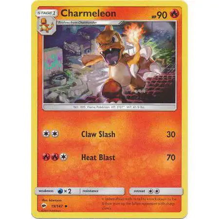 Pokemon Trading Card Game Sun & Moon Burning Shadows Uncommon Charmeleon #19