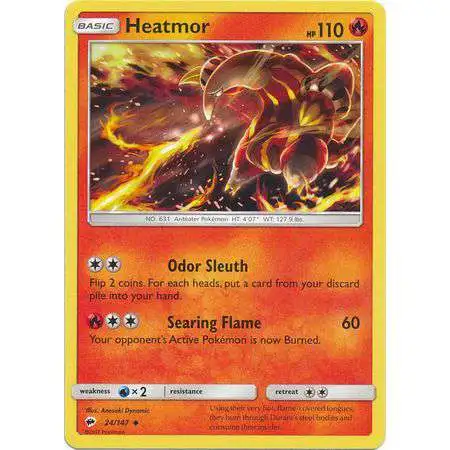 Pokemon Trading Card Game Sun & Moon Burning Shadows Uncommon Heatmor #24