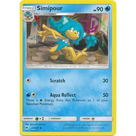 Pokemon Trading Card Game Sun & Moon Burning Shadows Uncommon Simipour #37