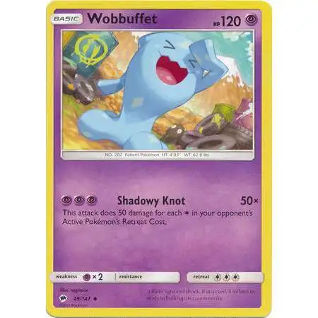 Pokemon Trading Card Game Sun & Moon Burning Shadows Uncommon Wobbuffet #49