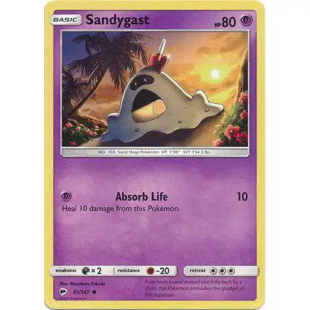 Pokemon Trading Card Game Sun & Moon Burning Shadows Common Sandygast #61