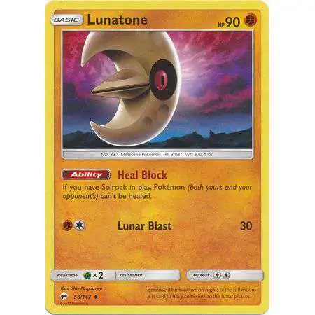 Pokemon Trading Card Game Sun & Moon Burning Shadows Uncommon Lunatone #68