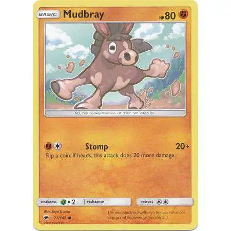 Pokemon Trading Card Game Sun & Moon Burning Shadows Common Mudbray #77