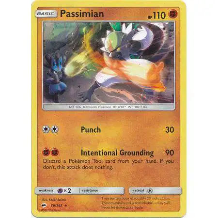 Pokemon Trading Card Game Sun & Moon Burning Shadows Rare Passimian #79