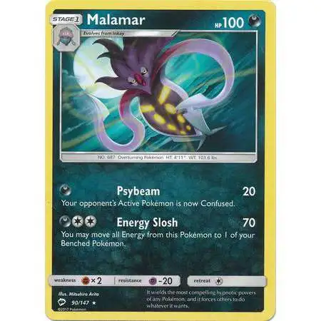 Pokemon Trading Card Game Sun & Moon Burning Shadows Rare Malamar #90