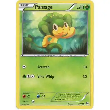 Pokemon Black & White Base Set Common Pansage #7