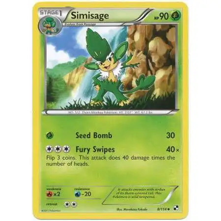 Pokemon Black & White Base Set Uncommon Simisage #8