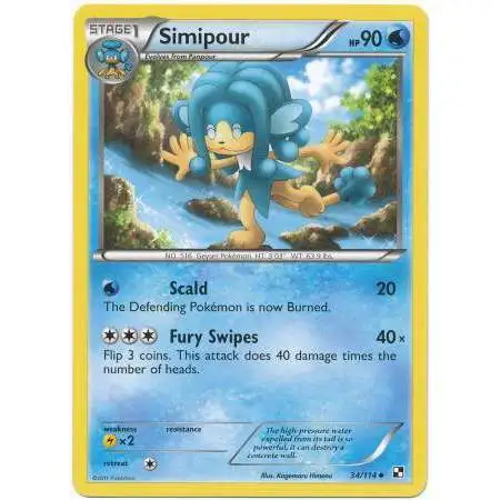 Pokemon Black & White Base Set Uncommon Simipour #34