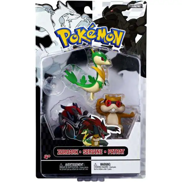 Pokemon Black & White Series 3 Basic Servine, Patrat & Zoroark Figure 3-Pack