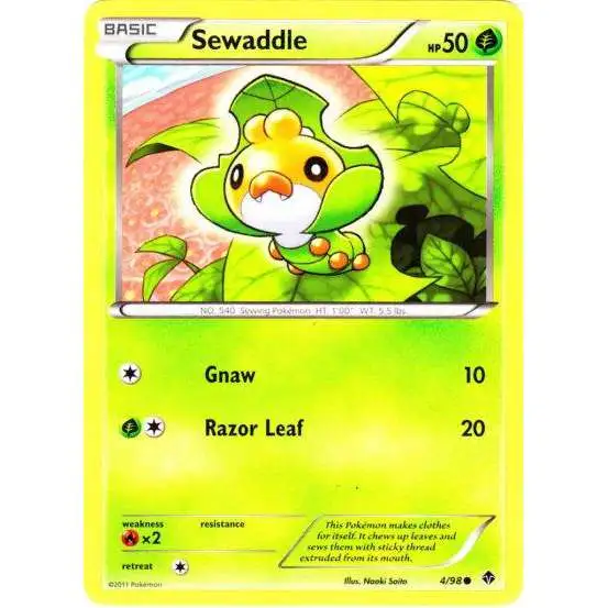 Pokemon Trading Card Game Black & White Emerging Powers Common Sewaddle #4