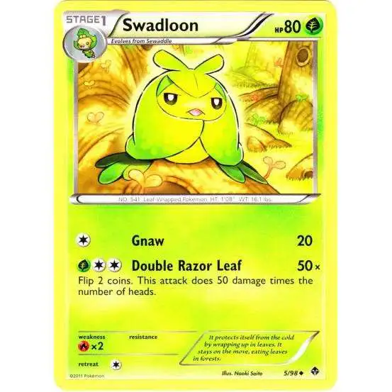 Pokemon Trading Card Game Black & White Emerging Powers Uncommon Swadloon #5