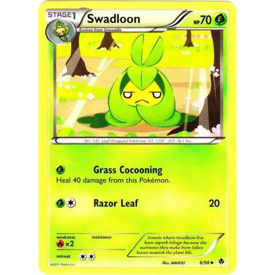 Pokemon Trading Card Game Black & White Emerging Powers Uncommon Swadloon #6