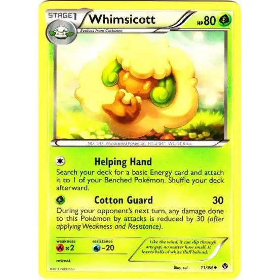 Pokemon Trading Card Game Black & White Emerging Powers Uncommon Whimsicott #11