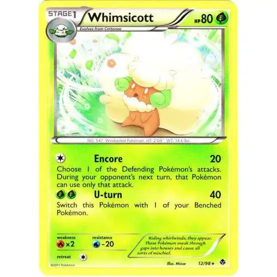 Pokemon Trading Card Game Black & White Emerging Powers Rare Whimsicott #12