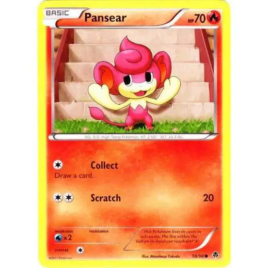 Pokemon Trading Card Game Black & White Emerging Powers Common Pansear #18