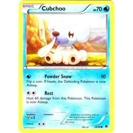 Pokemon Trading Card Game Black & White Emerging Powers Common Cubchoo #28