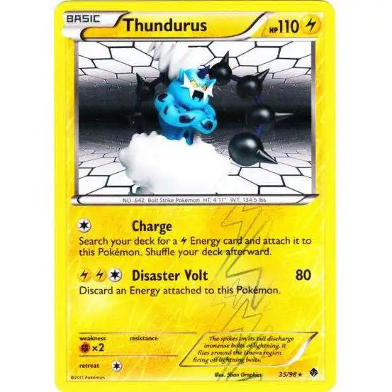 Pokemon Trading Card Game Black & White Emerging Powers Rare Holo Thundurus #35