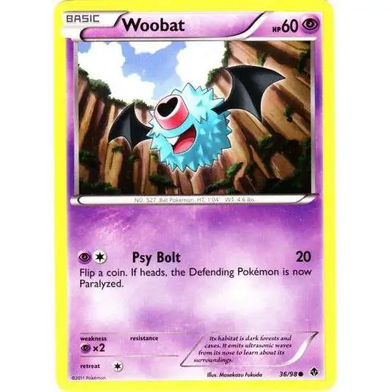 Pokemon Trading Card Game Black & White Emerging Powers Common Woobat #36