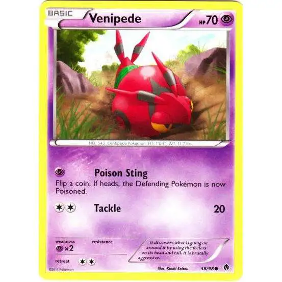 Pokemon Trading Card Game Black & White Emerging Powers Common Venipede #38