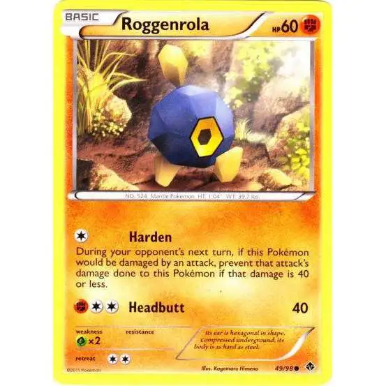 Pokemon Trading Card Game Black & White Emerging Powers Common Roggenrola #49