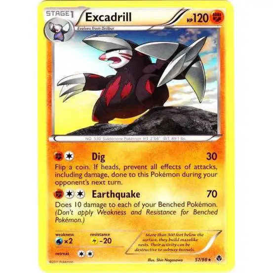 Pokemon Trading Card Game Black & White Emerging Powers Rare Excadrill #57
