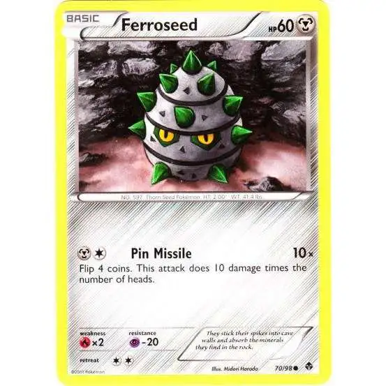 Pokemon Trading Card Game Black & White Emerging Powers Common Ferroseed #70