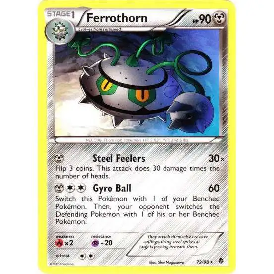 Pokemon Trading Card Game Black & White Emerging Powers Rare Ferrothorn #72